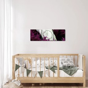 Obraz - Biely páv (s hodinami) (90x30 cm)