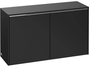 VILLEROY &amp; BOCH Subway 3.0 závesná bočná skrinka nízka, 2 dvierka, 805 x 256 x 423 mm, Volcano Black, C60000VL