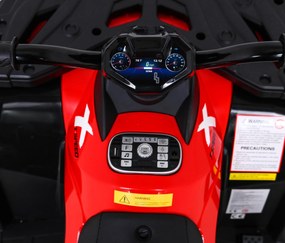 Ramiz Štvorkolka XT-Speed pre deti červená + pohon 4x4 + EVA kolesá + pomalý štart + MP3 rádio + LED