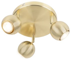 Retro okrúhle bodové svetlo mosadz s stropnou doskou 3-svetlo - Gissi