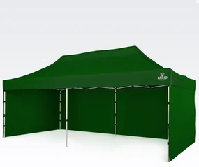 BRIMO Nožnicový stan 3x6m - s 3 stenami - Zelená 11