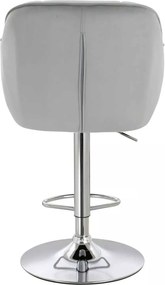 LuxuryForm DESIGN Barová stolička AVOLA VELUR na striebornom tanieri - svetlo šedá