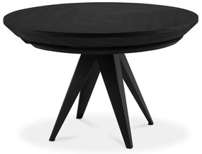 Okrúhly rozkladací jedálenský stôl s prídavnou doskou s čiernou doskou ø 120 cm Magnus – Windsor & Co Sofas