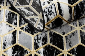 Koberec / Behúň GLOSS 409A 82 glamour, art deco čierny / sivý / zlatý