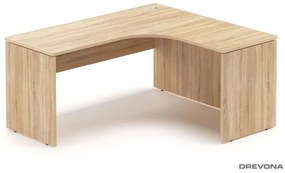 Drevona, REA PC stôl, RP-SRD-1600, PRAVÝ , dub bardolino