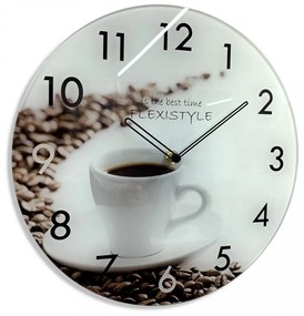 Kvalitné kuchynské hodiny s kávou 30 cm