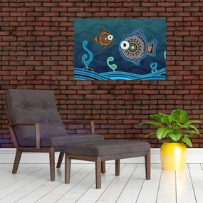 Obraz - Maľované rybičky (90x60 cm)