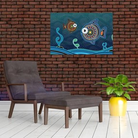 Obraz - Maľované rybičky (90x60 cm)