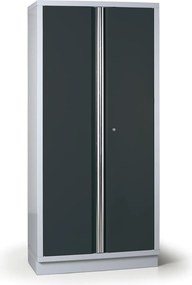 Policová dielenská skriňa 2-dverová G2, 4 police, zámok, 915 x 458 x 2000 mm, grafit
