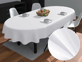 Biante Teflónový oválny obrus TF-068 Biely bez vzoru 50x100 cm