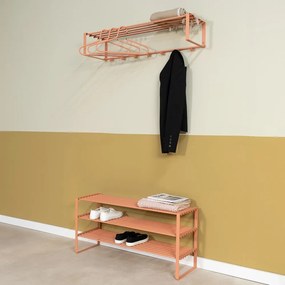 Oceľová skrinka na topánky v lososovej farbe 100x48,5x29 cm Rex – Spinder Design