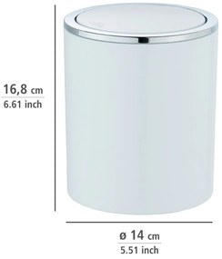 Biely odpadkový kôš Wenko Inca, 2 l