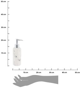 Dávkovač mydla Nardi Marble, biela/s chrómovými prvkami, 260 ml