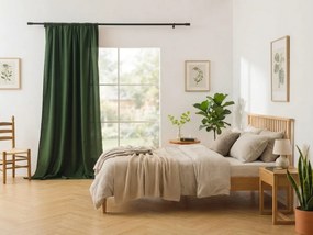 Záves OXFORD LIGHT 140x250 cm, tmavozelený Zavesenie: Kovové krúžky