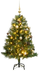 Umelý výklopný vianočný stromček 150 LED a sada gúľ 150 cm 3210186