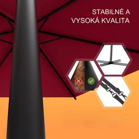 InternetovaZahrada Záhradný slnečník s UV 80 + Ø300 cm - červený