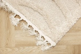 Koberec Berber 9754 so strapcami, ivory / krémový