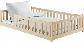Detská Montessori posteľ z masívu borovice BETTY - 200x120 cm - PRÍRODNÁ