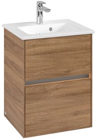 VILLEROY &amp; BOCH Collaro závesná skrinka pod umývadielko, 2 zásuvky, s LED osvetlením, 472 x 404 x 610 mm, Oak Kansas, C141B0RH