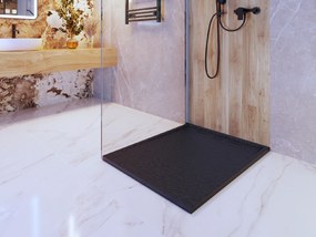 Erga Almac, SMC sprchová vanička 100 x 80 x 3 cm, čierna matná, ERG-GMA-AL-80100BK