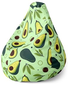 Sablio Sedací vak Pear Kreslené avokádo - 70 x 95 x 15 cm
