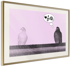 Artgeist Plagát - Courtship [Poster] Veľkosť: 45x30, Verzia: Zlatý rám s passe-partout