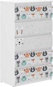 Wooden Toys Detská komoda R-5 ZVIERATKÁ