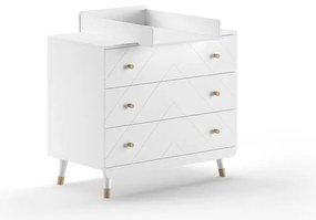 Biela detská komoda s prebaľovacím pultom 100x100x74 cm Billy – Vipack