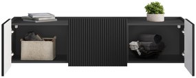 Závesný TV stolík Malmi 150 cm - čierny mat / zlatá