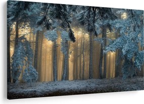 Obraz zasneženého lesa (90x60 cm)