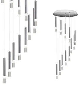 Závesné svietidlo Ice, 12x chrómové kovové tienidlo, ch