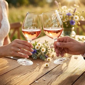 Svadobné poháre na víno Rings 2 ks