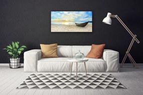 Obraz Canvas Szklane loďku plaża morze 120x60 cm