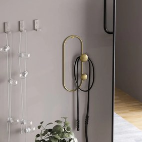 Kovový nástenný vešiak v zlatej farbe Dama – Kalune Design
