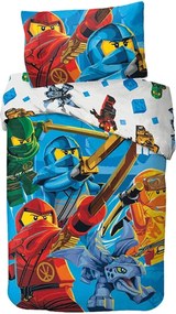 Bavlnené posteľné obliečky LEGO Ninjago – motív Spoločne povstaneme - 100% bavlna Renforcé - 70x90 cm + 140x200 cm