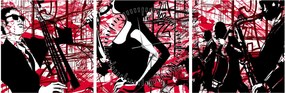 Obraz - Jazz (s hodinami) (90x30 cm)