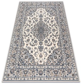 Koberec NAIN rám ornament 7335/51935 béžový / tmavomodrý