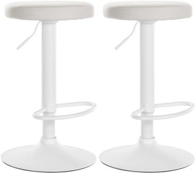 2x Barová stolička Ponte - koženka, biely rám - Biela