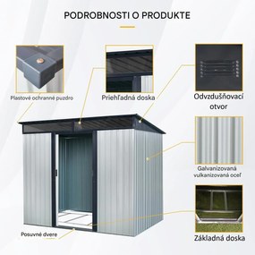 InternetovaZahrada - Furnigo Záhradný domček 196x122x180 cm - sivý