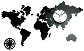 3D nalepovacie hodiny Continents wenge