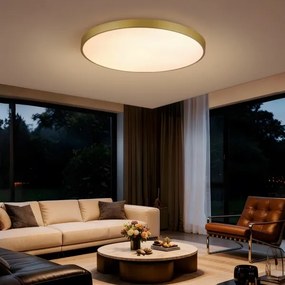 Immax NEO 07311L-LED Stmievateľné stropné svietidlo SEMPLICI 96W/230V priemer 80 cm Wi-Fi Tuya zlaté + diaľkové ovládanie