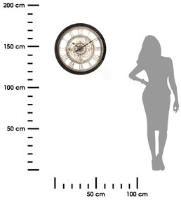 Nástenné hodiny Greyson, čierna/hnedá