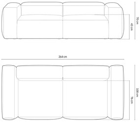 Zelená menčestrová pohovka 264 cm Bergano – Cosmopolitan Design
