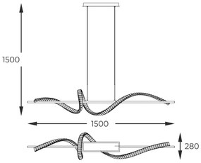 Zuma Line MD3170-1-3GT - LED Luster na lanku ATHESA LED/24,5W/230V 2700-6000K +DO