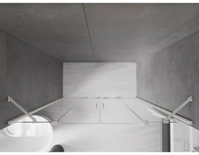 Mexen Velar Duo, posuvné sprchové dvere do otvoru 170 cm, 8mm číre sklo, brúsená oceľ, 871-170-000-02-97