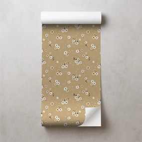 Samolepiaca tapeta kvetinové pole na béžovom pozadí