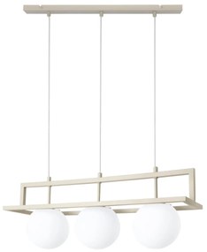 Závesné svietidlo Florence, 3x biele sklenené tienidlo, be/g