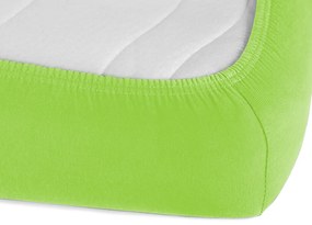 Jersey napínacie prestieradlo na vysoký matrac JR-019 Žiarivo zelené 80 x 200 - výška 30 cm
