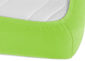 Jersey napínacie prestieradlo na extra vysoký matrac JR-019 Žiarivo zelené 200 x 200 - výška 40 cm