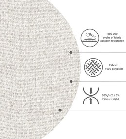 Krémovobiela čalúnená jednolôžková posteľ 100x200 cm Scala – Maison de Rêve